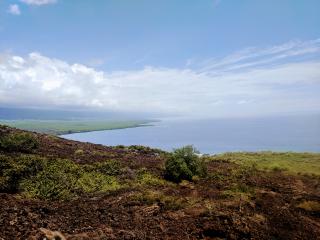 Looking south along the coast at mid-day