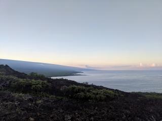 Looking south along the coast at sunrise