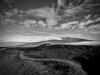 View of trail with cairns, looking towards mauna kea