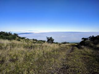 Looking back to the northwest at Maui in the distance