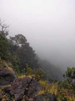 Precipice over the ephemeral waterfall at the trail's end